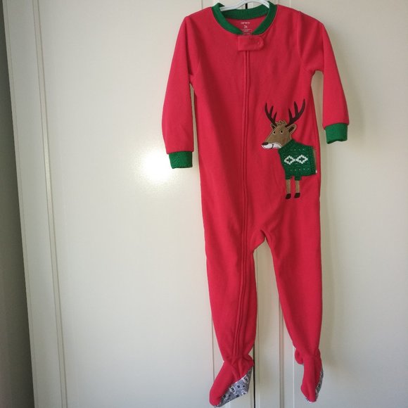 3/$20 Toddler boy fleece Christmas sleeper 3T - Picture 2 of 8